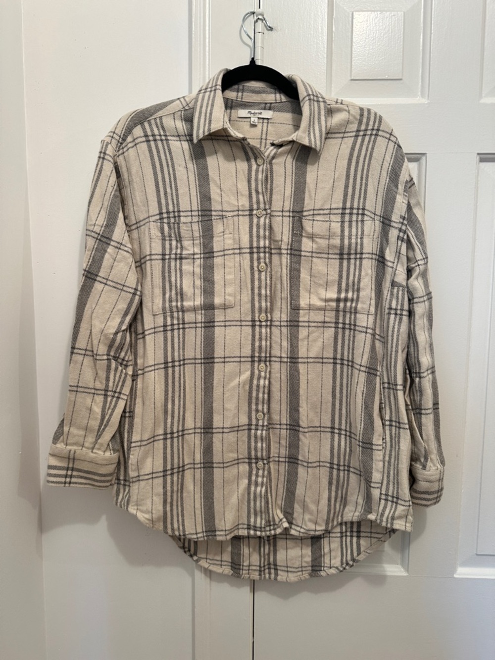 Madewell Neuteal Plaid Button-Down Shirt in Beige and Gray